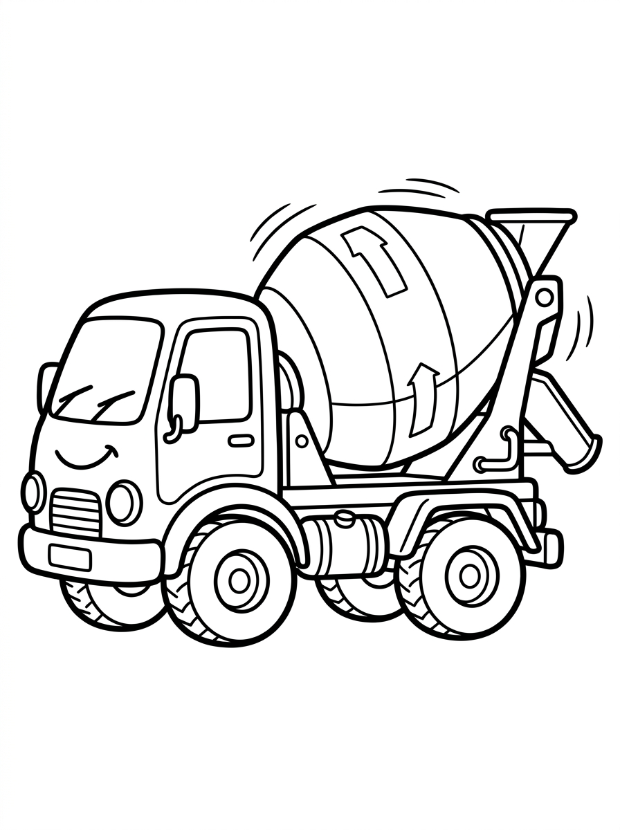 Liten cementbil, stor och enkel