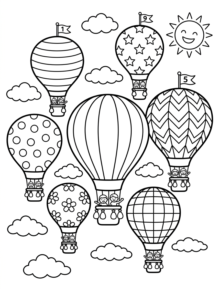 Flera luftballonger i tävling