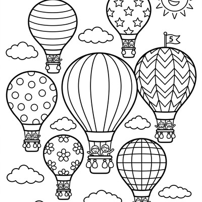 Flera luftballonger i tävling