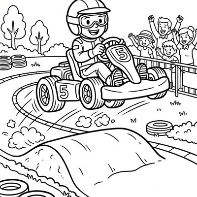 Go-kart hoppar över en kulle