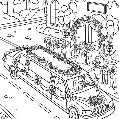 Limousin kör till en bröllopsfest