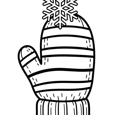 Snöflinga landar på en vante