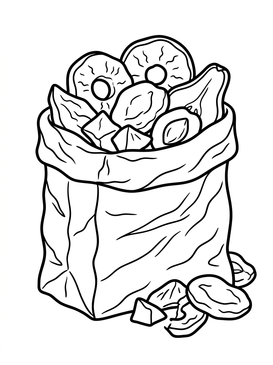 Snacks torkad frukt i en påse