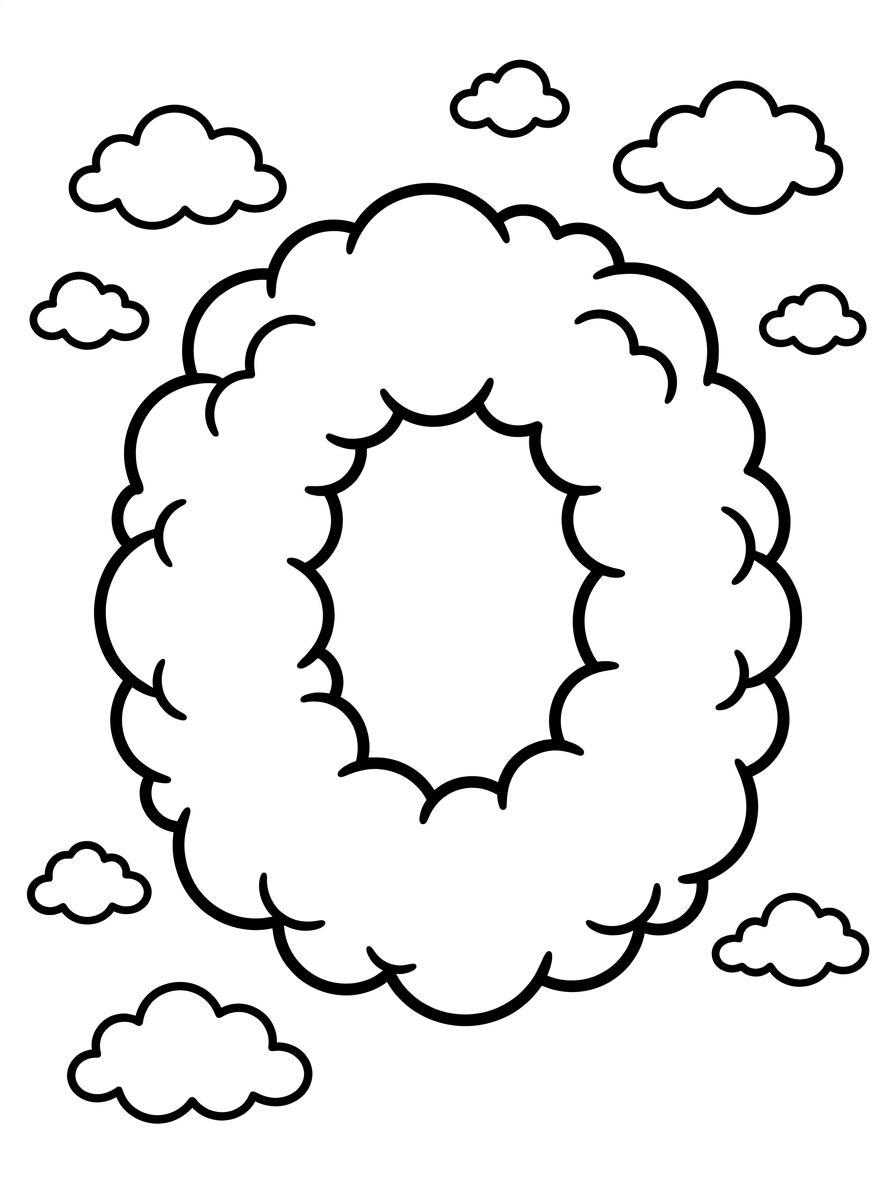 Alfabet format av moln på himlen