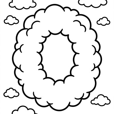 Alfabet format av moln på himlen
