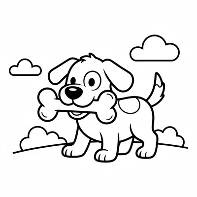 Hund som bär ett ben