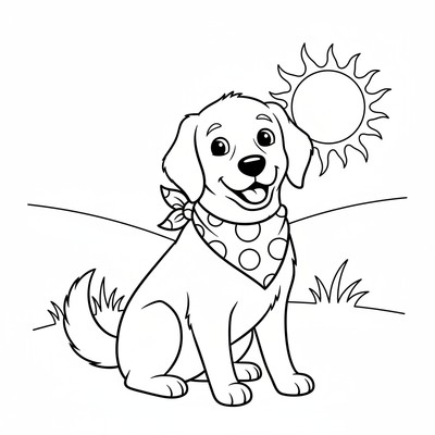 Hund med bandana runt halsen