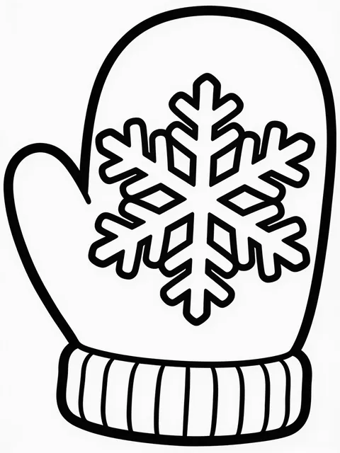 Snöflinga vilar på en röd vante