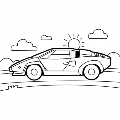 Lamborghini i profil på öppen väg