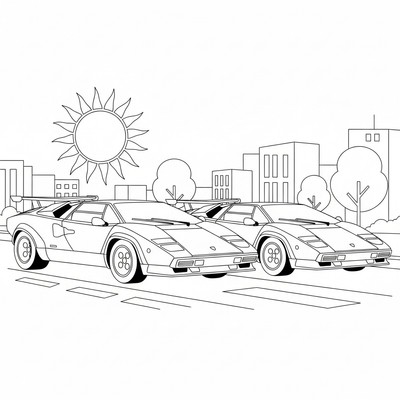 Två Lamborghinis bredvid varandra på en gata