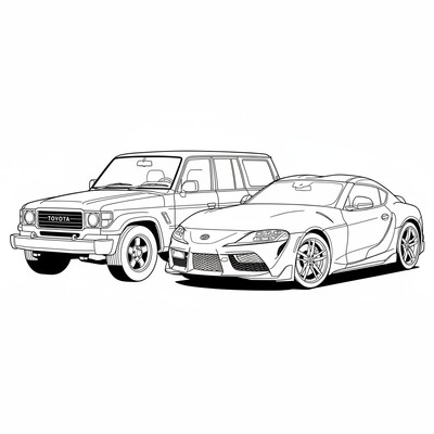 Två Toyotabilar bredvid varandra