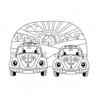 Två Volkswagen bredvid varandra