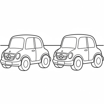 Två Mercedes sida vid sida