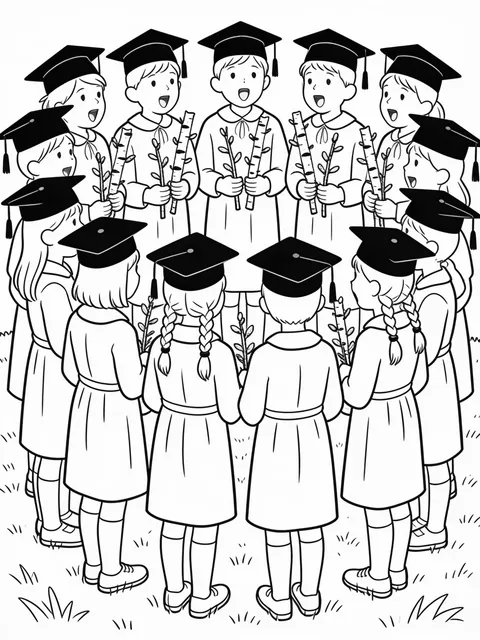Studentkör sjunger vårsånger på ängen