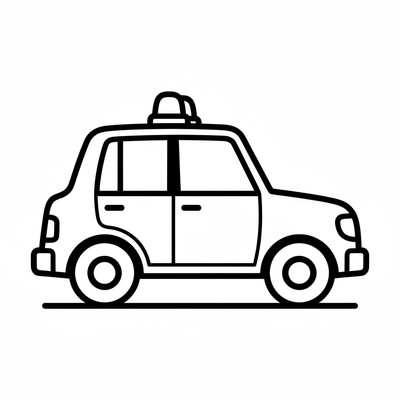 Polisbil i profil med blåljus