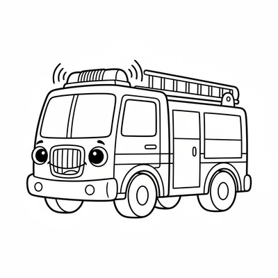 Brandbil med sirener på