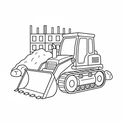 Bulldozer parkerad på byggarbetsplats