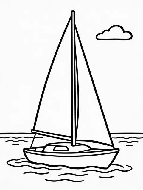 Segelbåt glider över sjön en sommardag