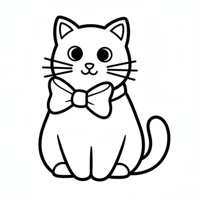 Katt med rosett runt halsen