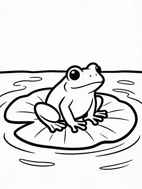Groda sitter på ett näckrosblad