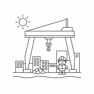 Lyftkran vid byggplats