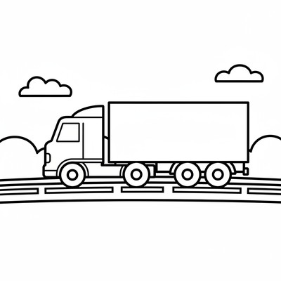 Lastbil i profil på landsväg