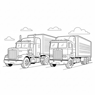 Två lastbilar sida vid sida