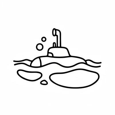 U-båt som sticker upp periskopet