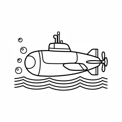 U-båt i profil under vatten