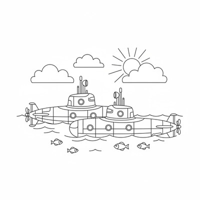 Två u-båtar sida vid sida