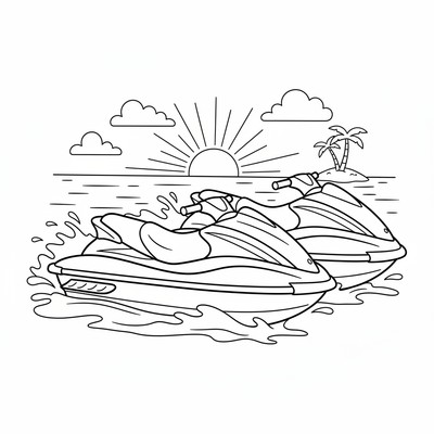 Två jetskis sida vid sida