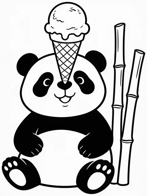 Panda balanserar en glasstrut