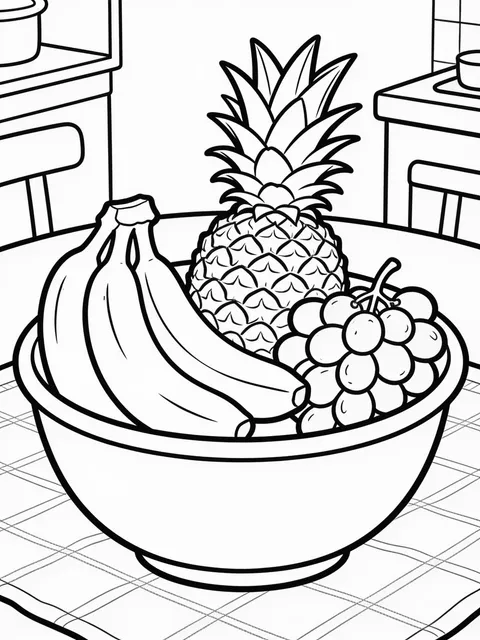 Fruktskål med ananas och banan