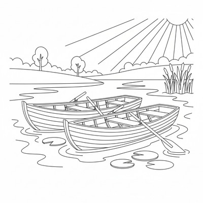 Två roddbåtar bredvid varandra