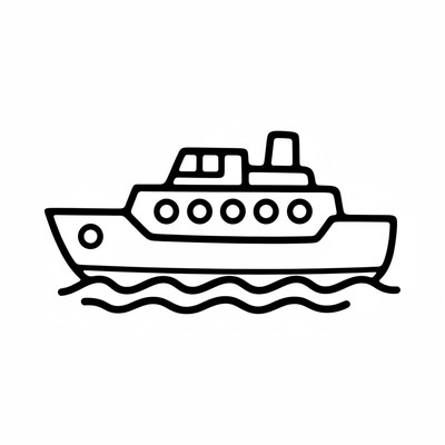 Färja i profil på havet