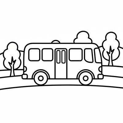 Buss i profil på landsväg