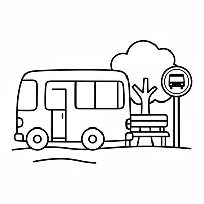 Buss som står vid en hållplats