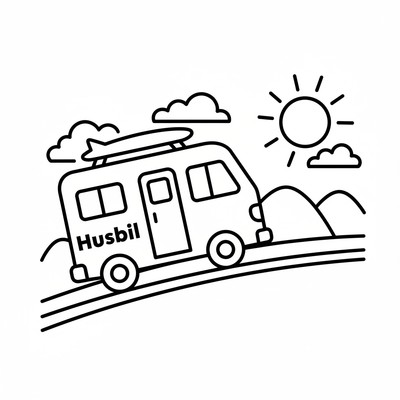 Husbil i profil på väg