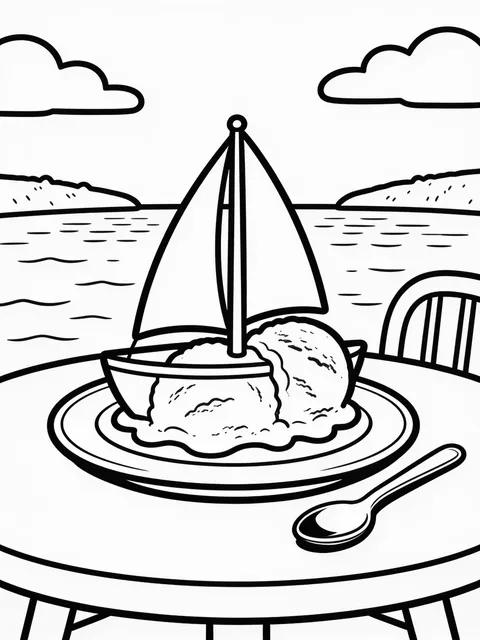 Glassbåt serveras på ett kalasbord