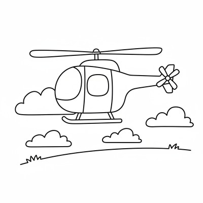 Helikopter i profil i luften