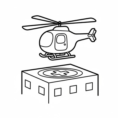 Helikopter som landar på sjukhustak