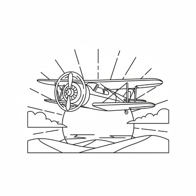 Flygplan framför solnedgång