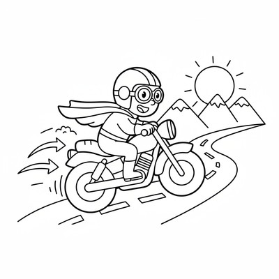 Motorcykel i profil på väg