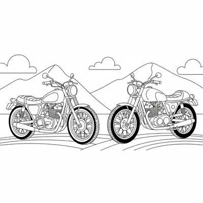 Två motorcyklar sida vid sida