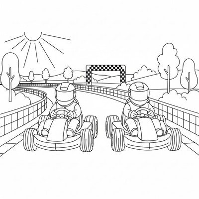 Två go-karts sida vid sida