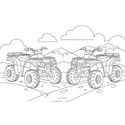 Fyrhjulning (atv) målarbilder