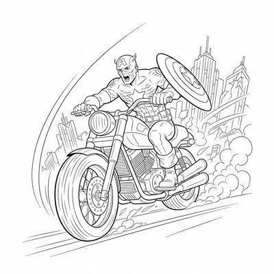 Captain America på en motorcykel