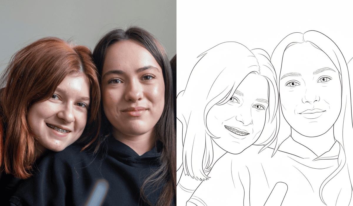 Porträtt exempel - före och efter