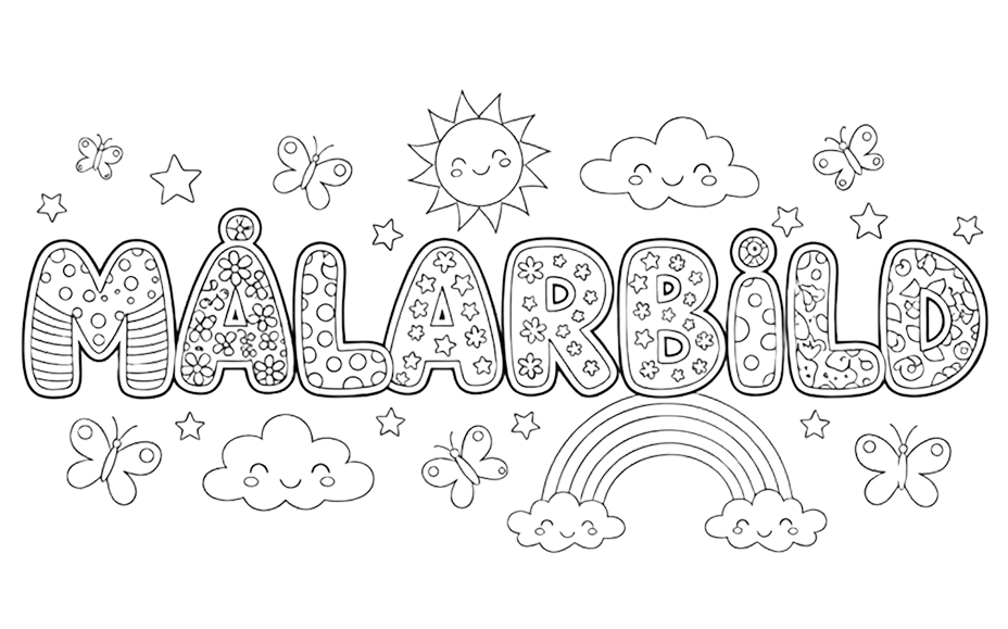 Textmålarbild i bokstäver