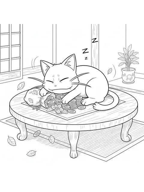 Meowth snor mynt från ett bord